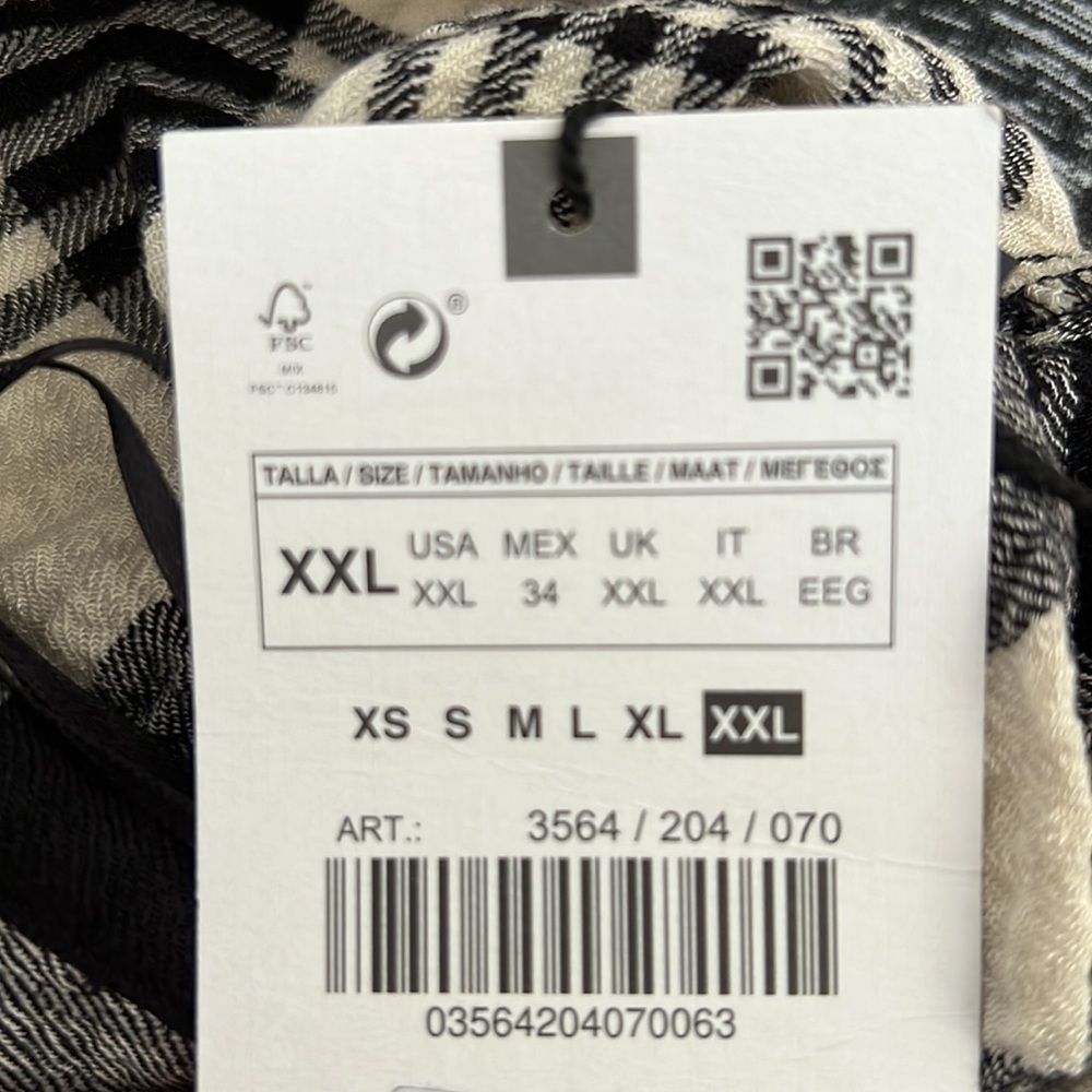 ZARA Women | Black & Cream | PLAID DRESS - Picture 8 of 9